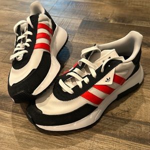 Adidas. Red-white-navy. Brand New. Never Worn. Women’s 6.5 Men’s 5.